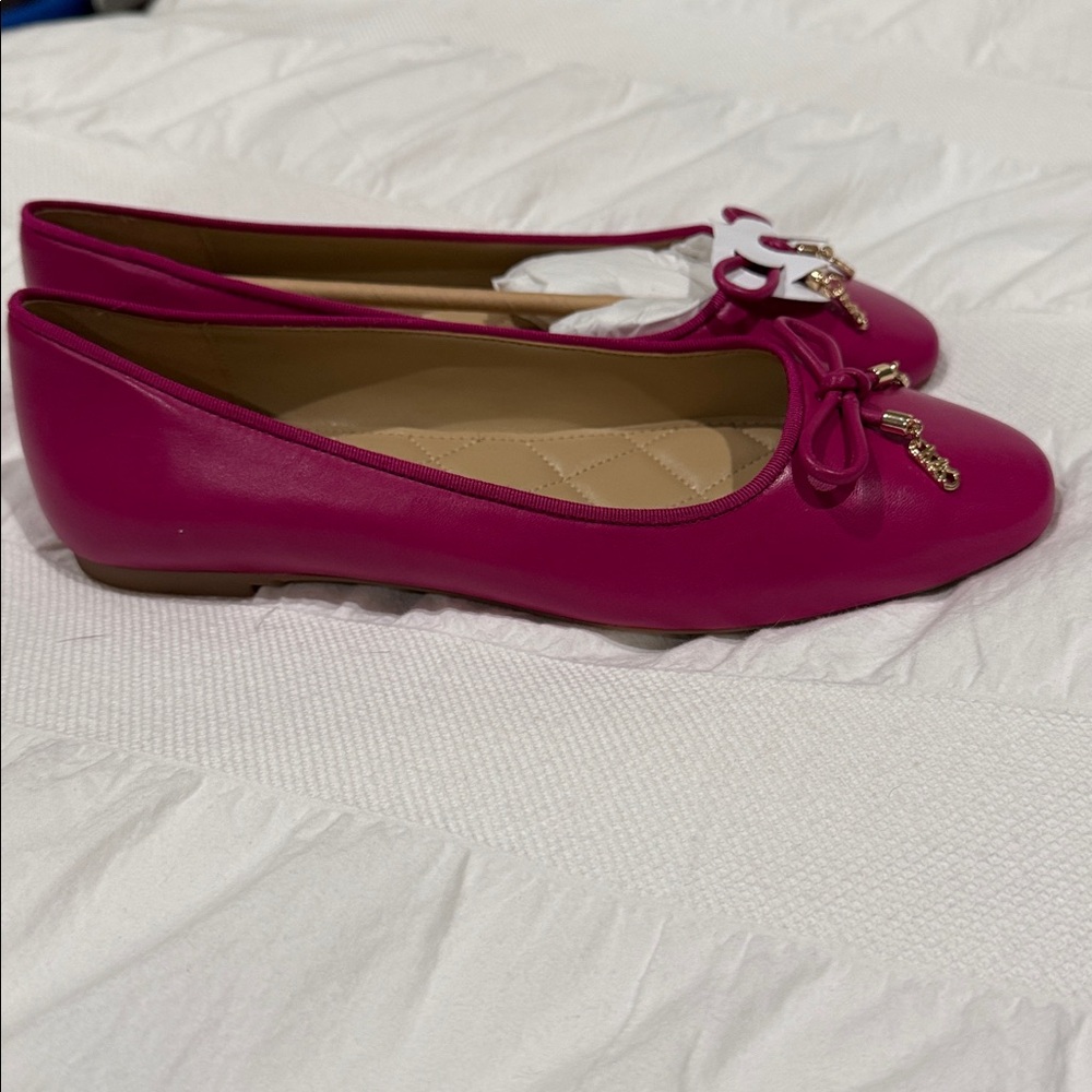 Pink Ballet Flats with Bow Detail Michel Kors size 7 - NWOT